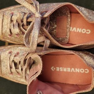 Converse Glitter Light Pink Canvas Sneakers Mens 7 Womens 9 Brand New!